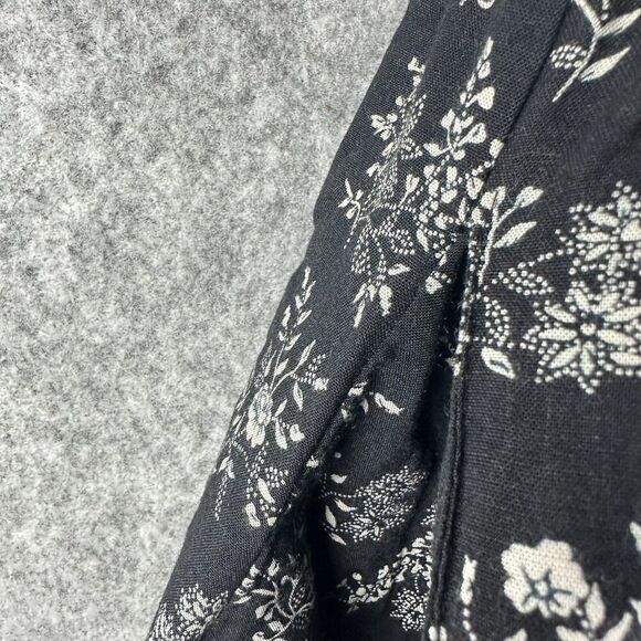 Vintage Katy D Dress Womens 14 16 Black Floral Empire Waist Y2K Flowy Pockets* - Picture 3 of 12